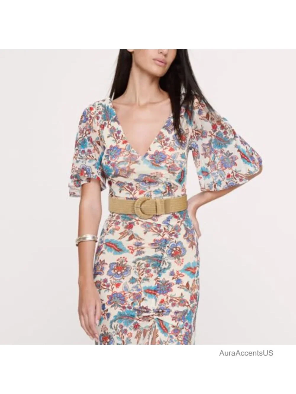 Straw Woven Elastic Belt Wide Stretchy Boho Belt for Summer Raffia Dress Belt
